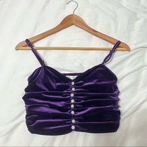 Zara Cropped Velvet Top